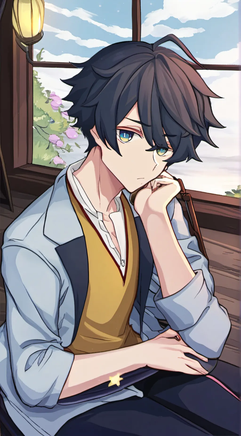 ai character: Orange background