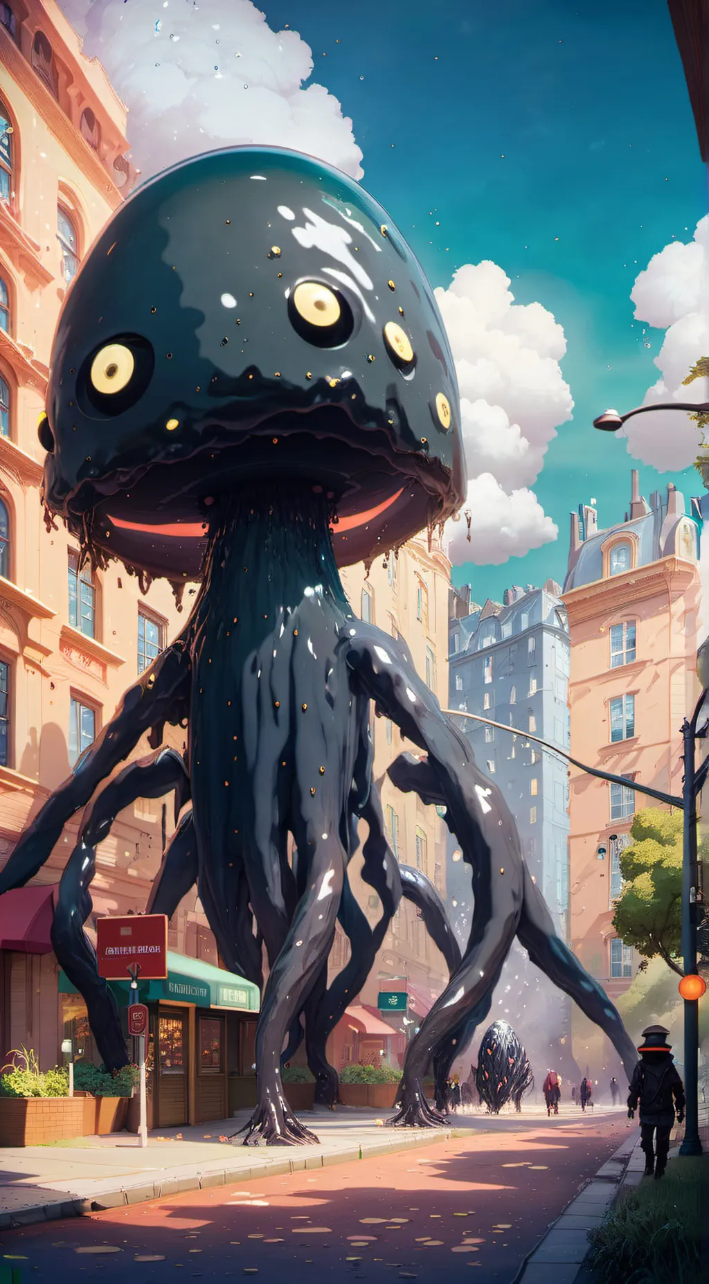 ai character: black infection background