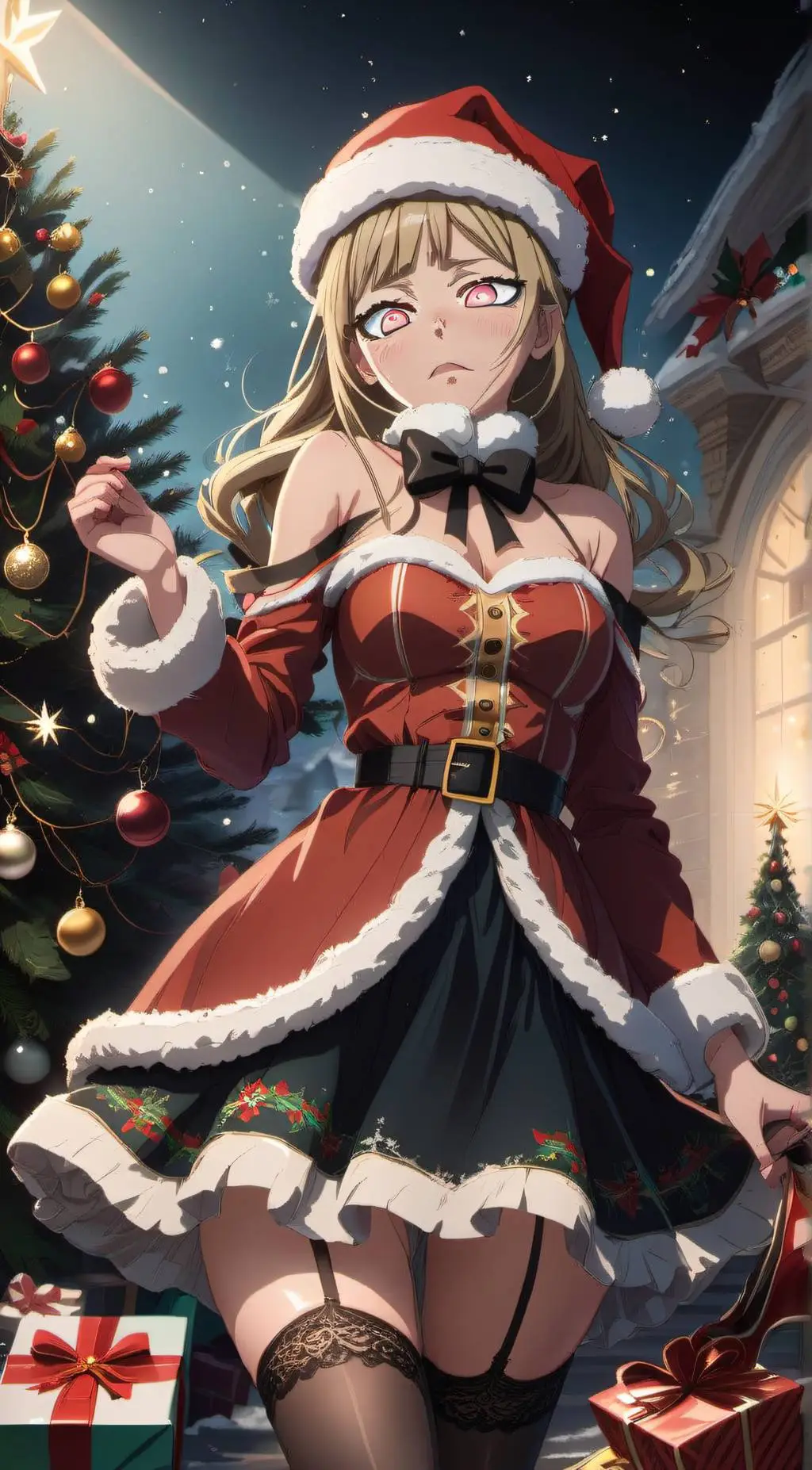 ai character: Toga (Christmas) background