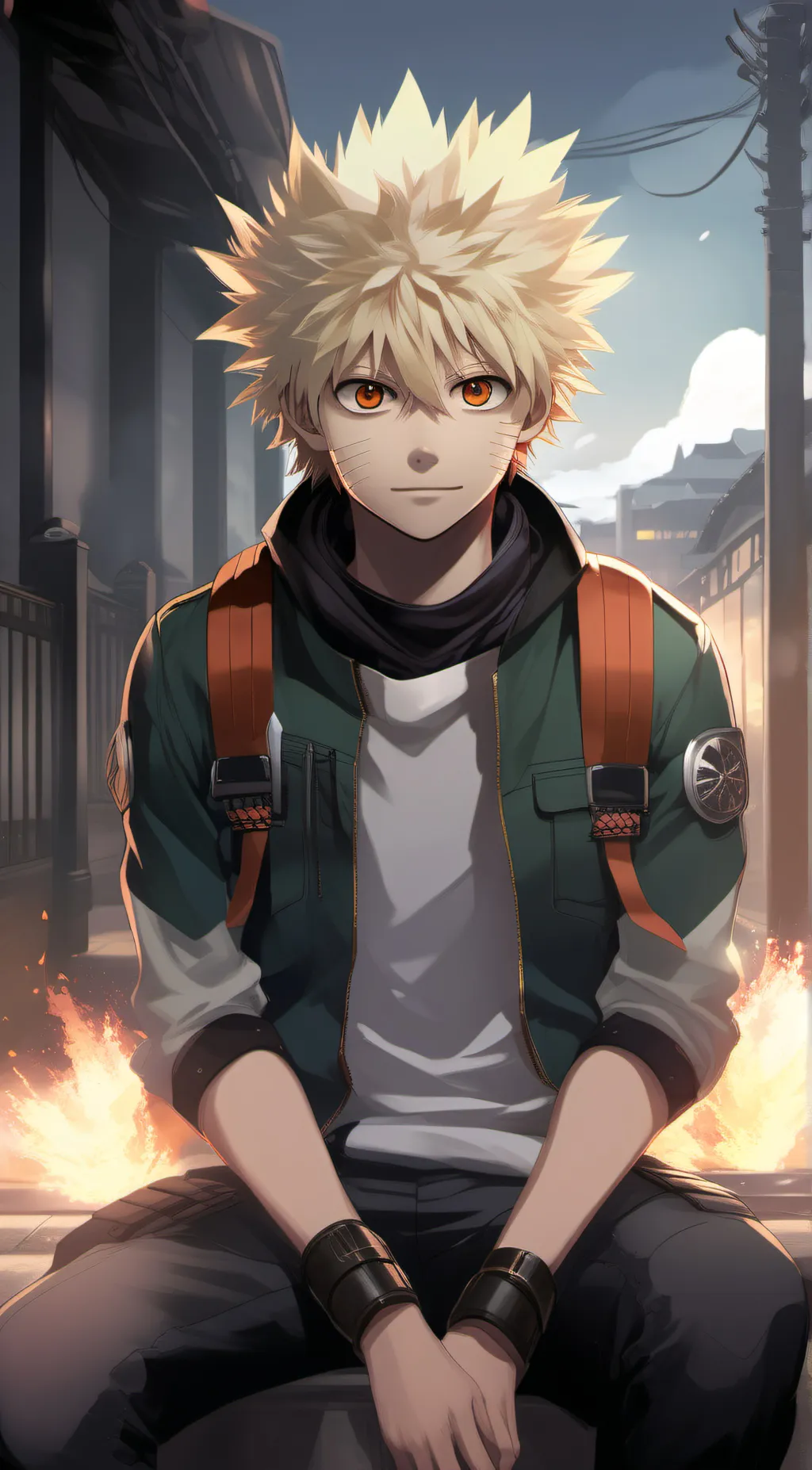 ai character: Katsuki Bakugo background