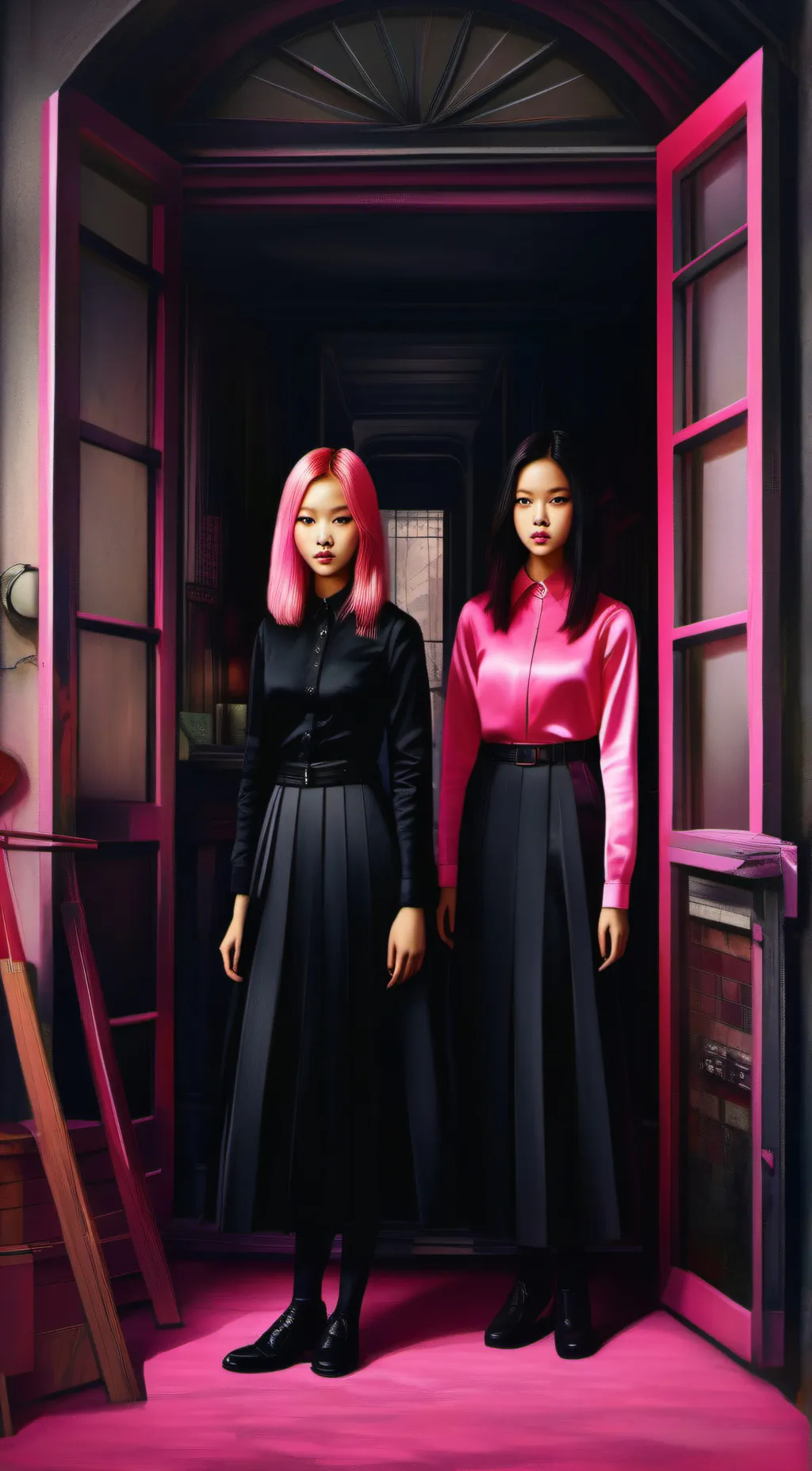 ai character: Black Pink  background