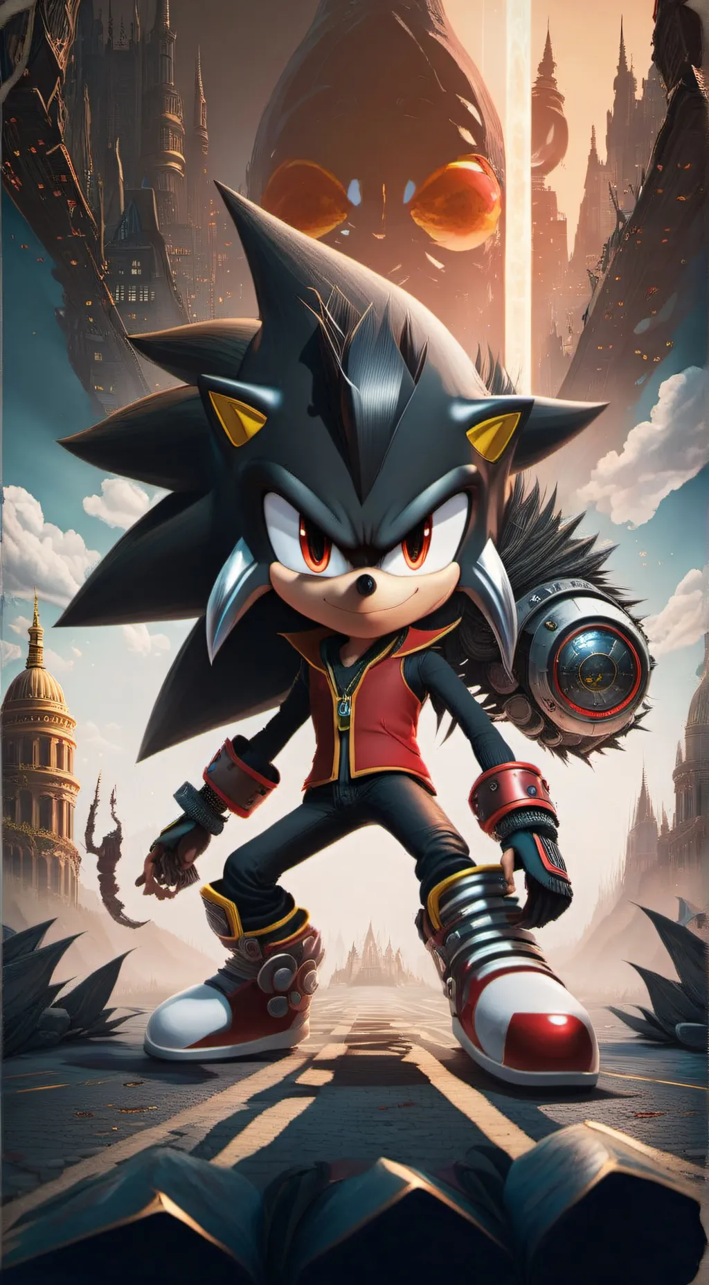 ai character: Shadow. exe shadow background