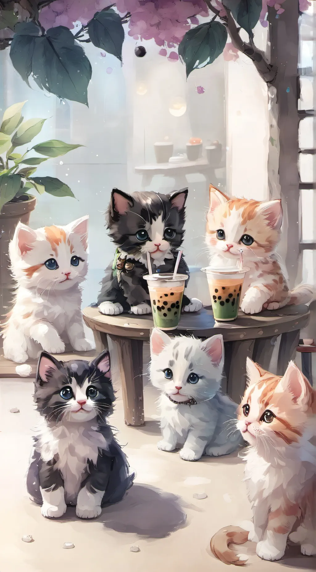 ai character: Boba Kittens background