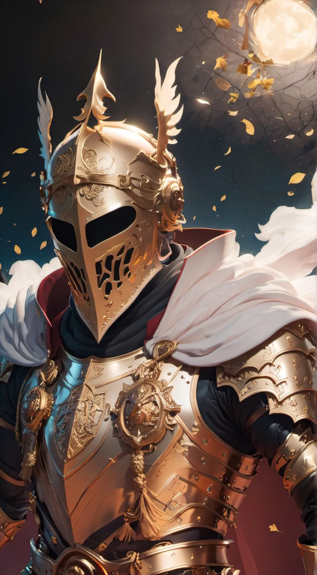ai character: the ghost in gold background