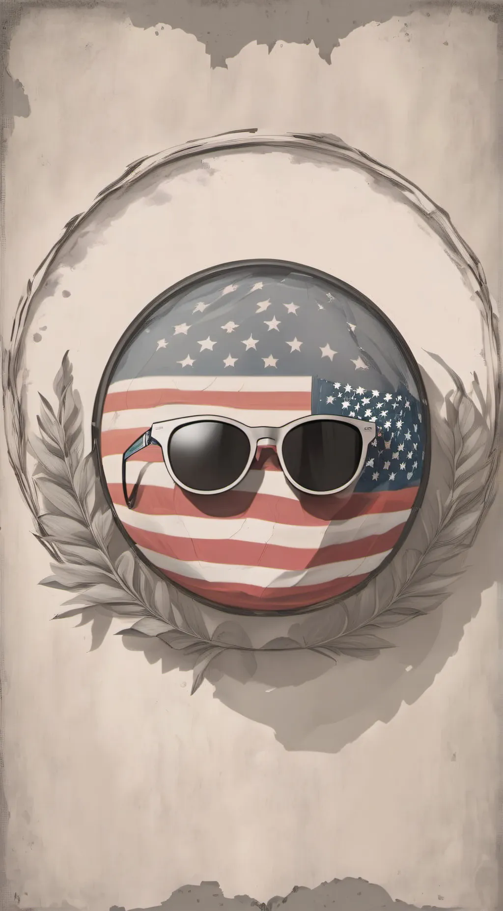 ai character: Usa countryball background