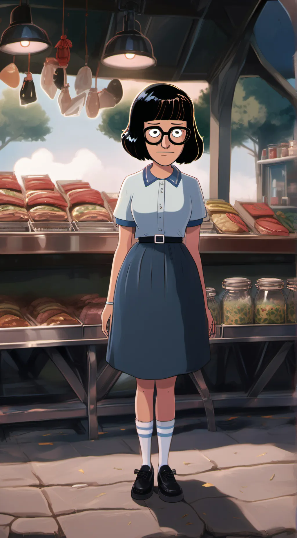 ai character: Tina Belcher background