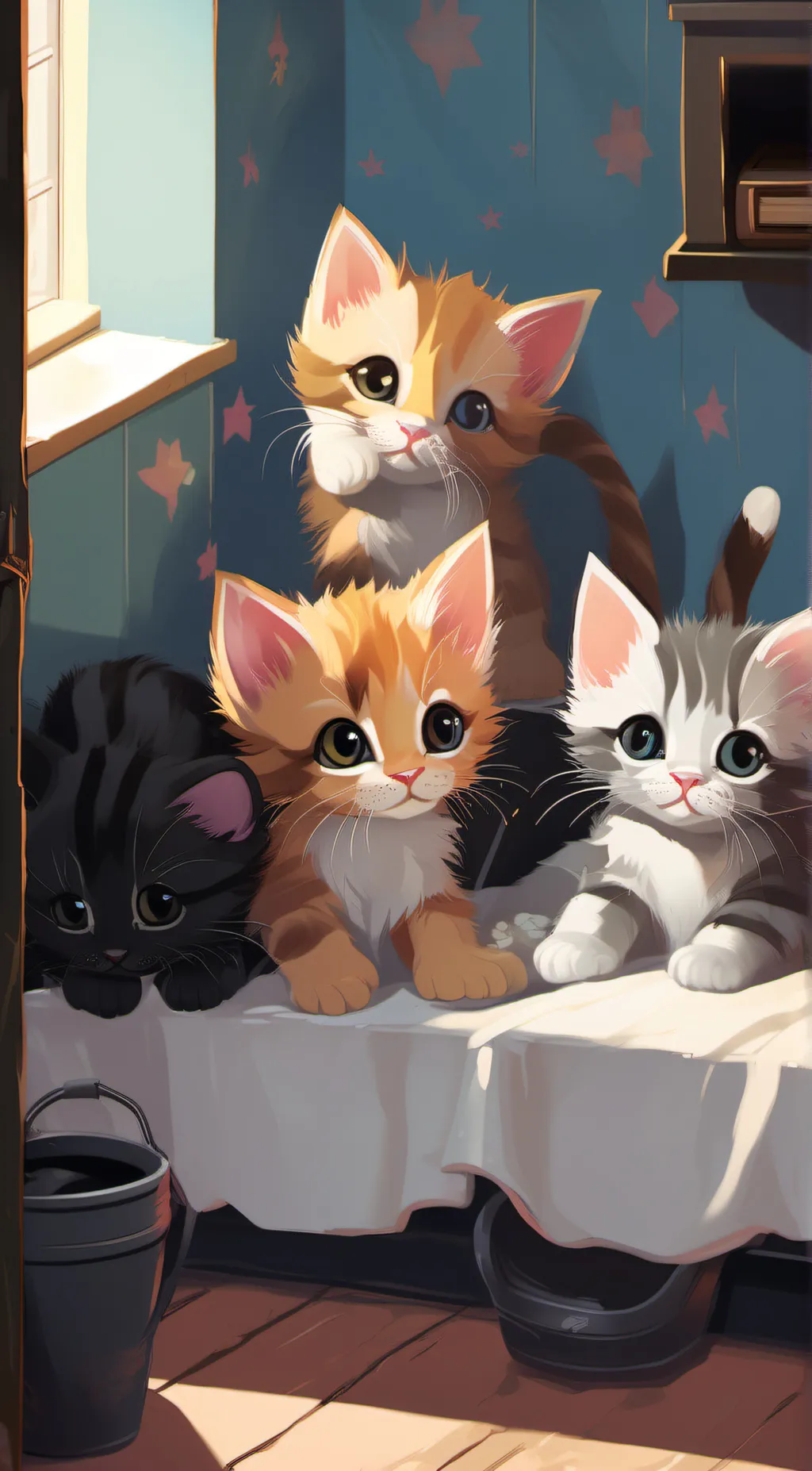 ai character: baby kittens background