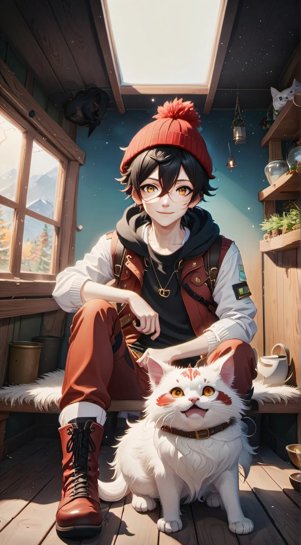 ai character: Snow background