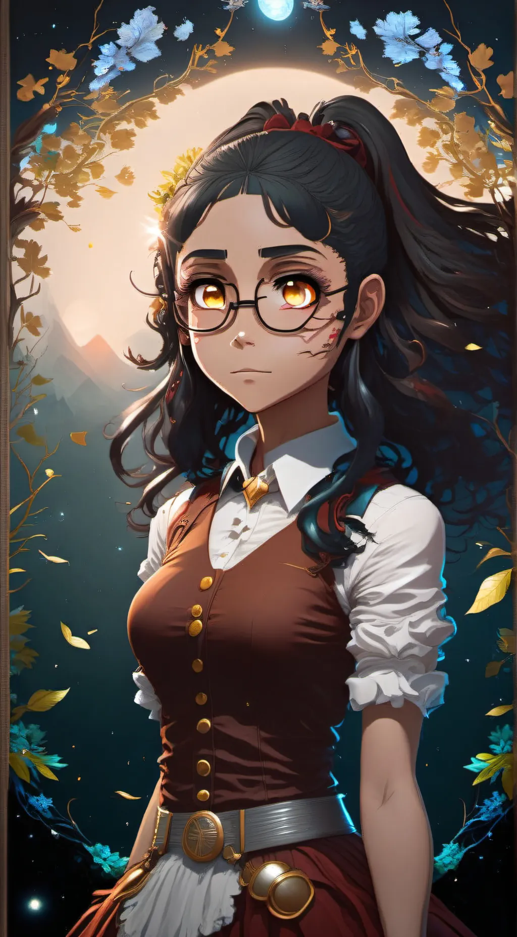 ai character: Autumn  background