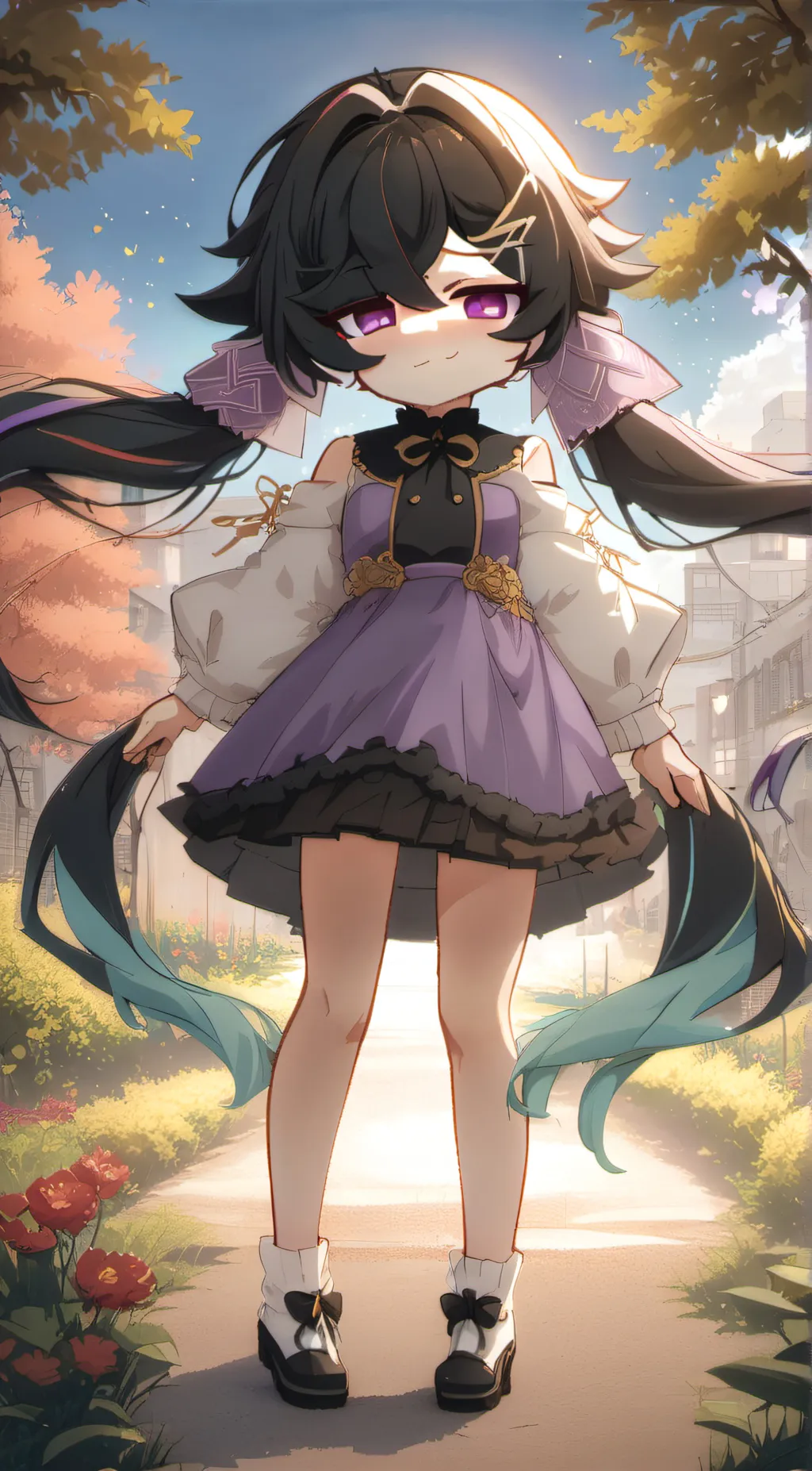 ai character: 🖤ender💜 background