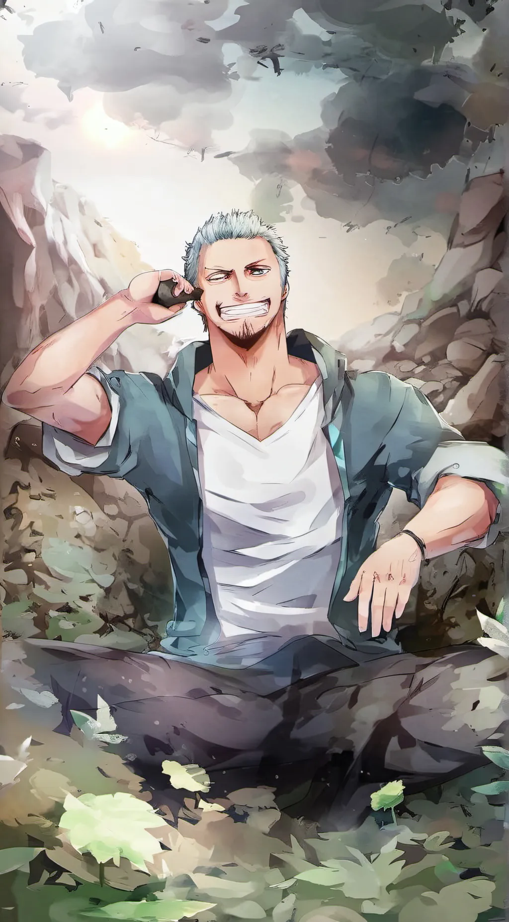 ai character: Zoro  background