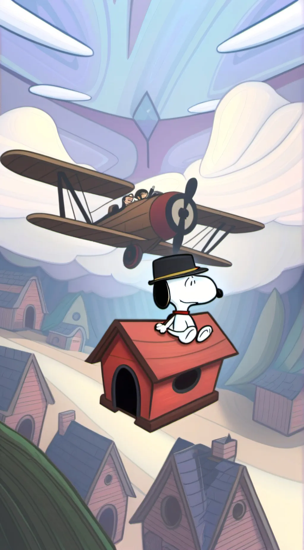 ai character: snoopy vs redbaron background
