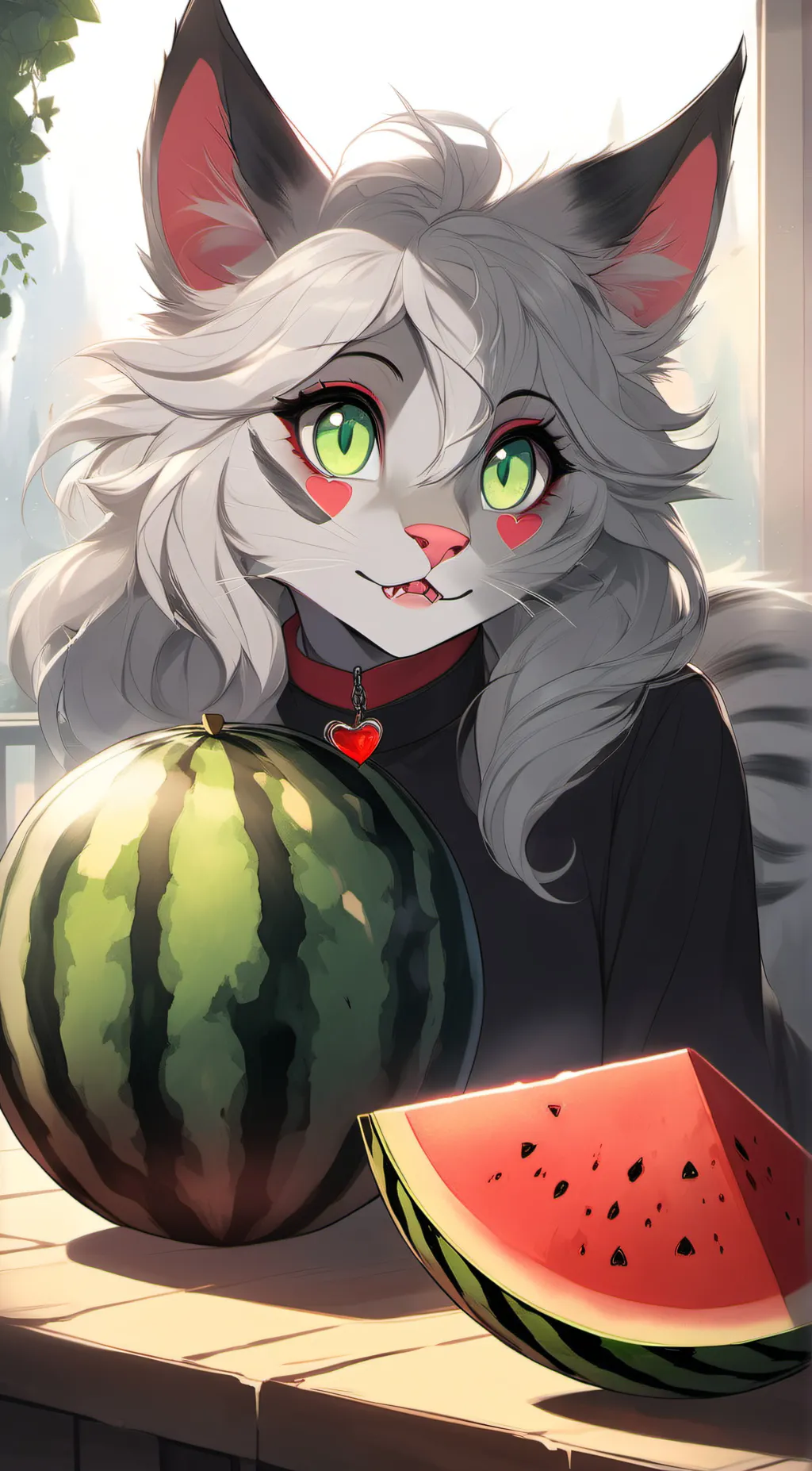 ai character: Melon cat background