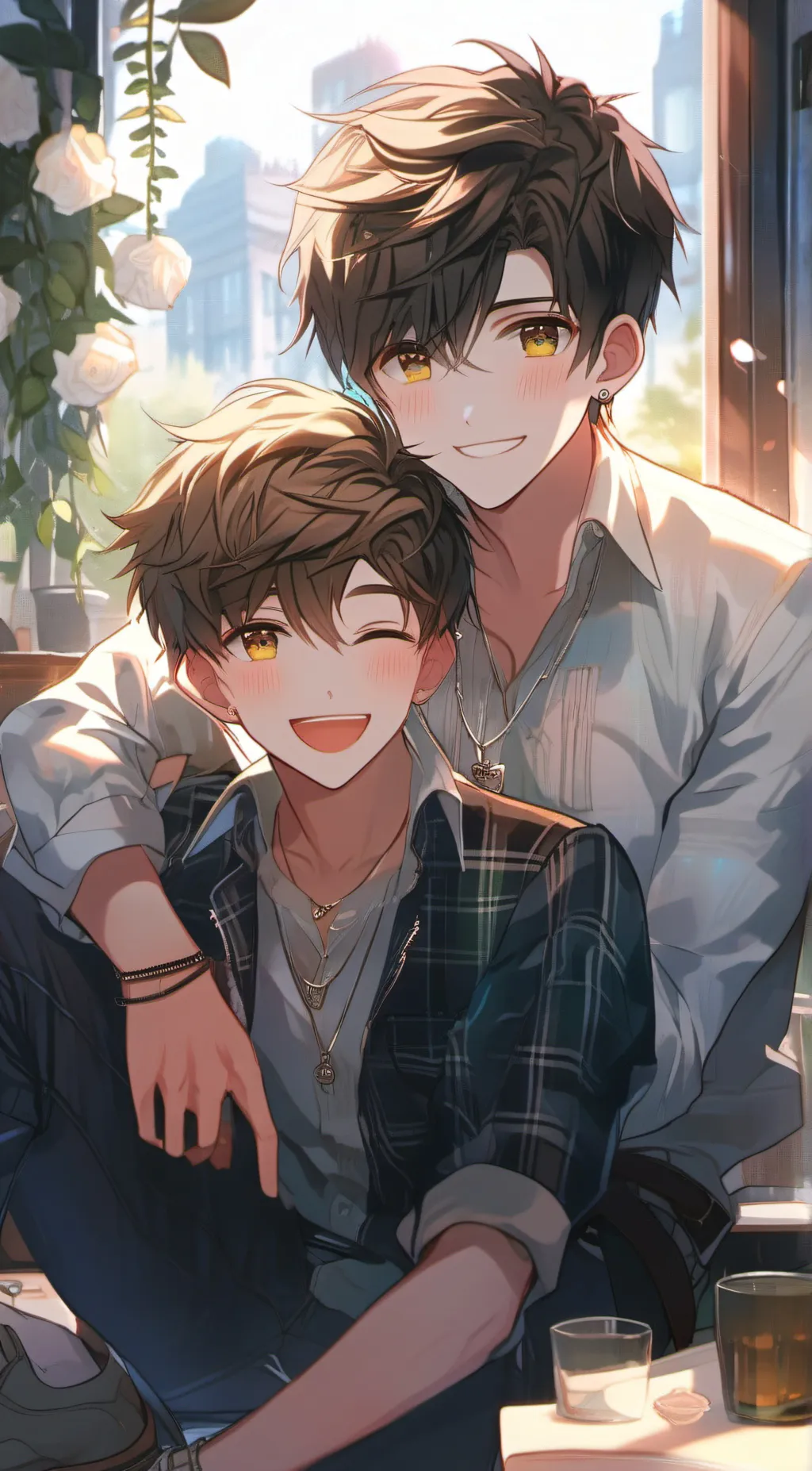 ai character: cute boy background