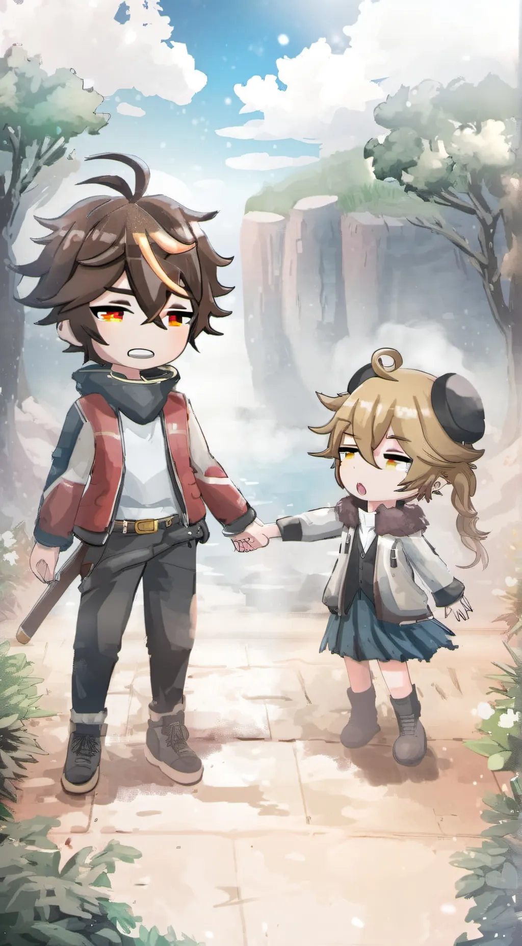 ai character: Angel x devil background