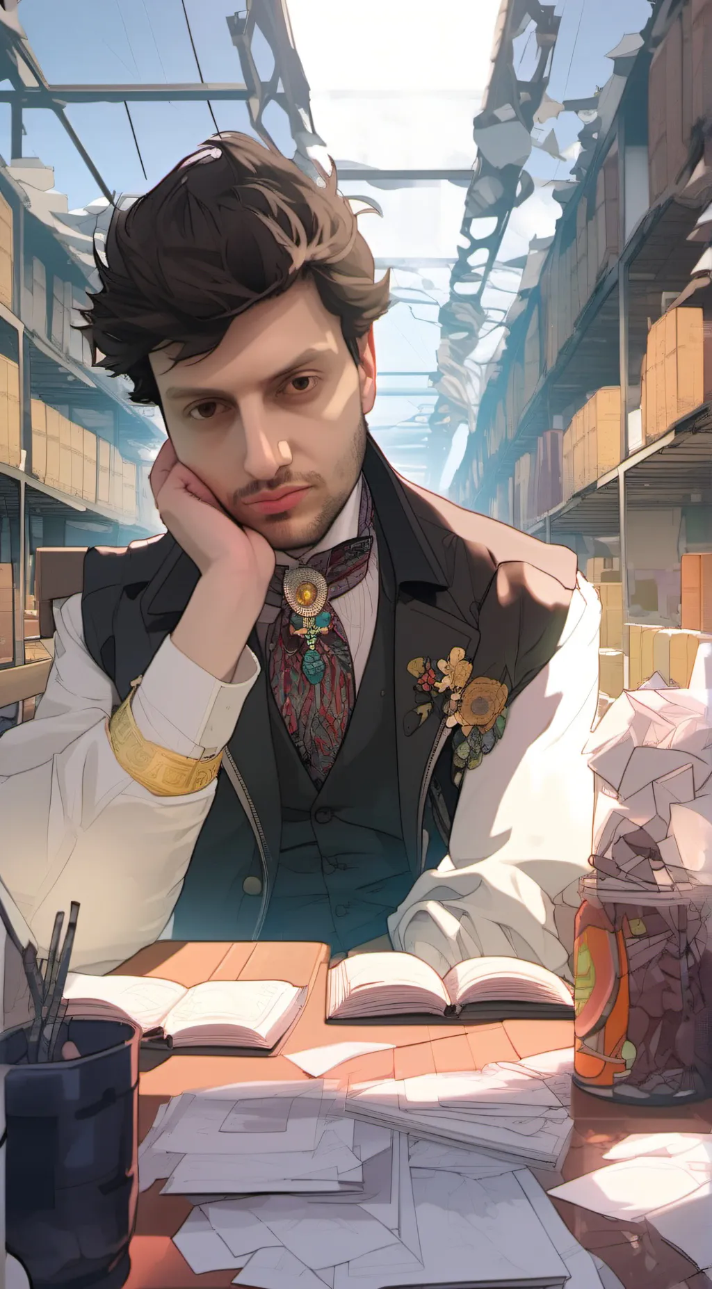 ai character: parker hajiaskari  background