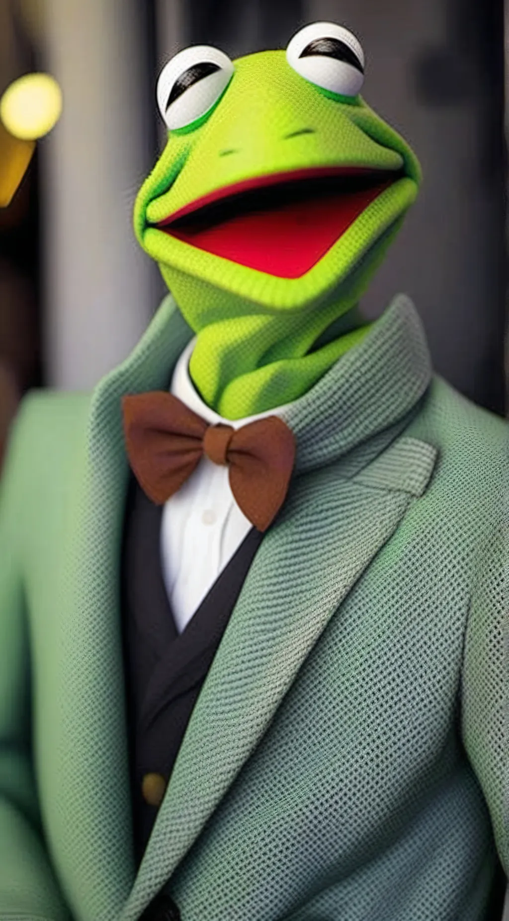 ai character: Kermit the frog background