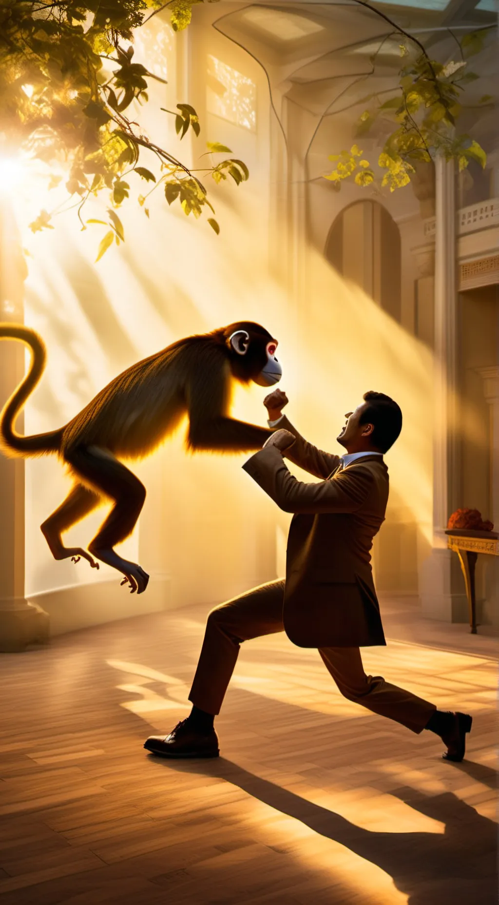 ai character: monkey background