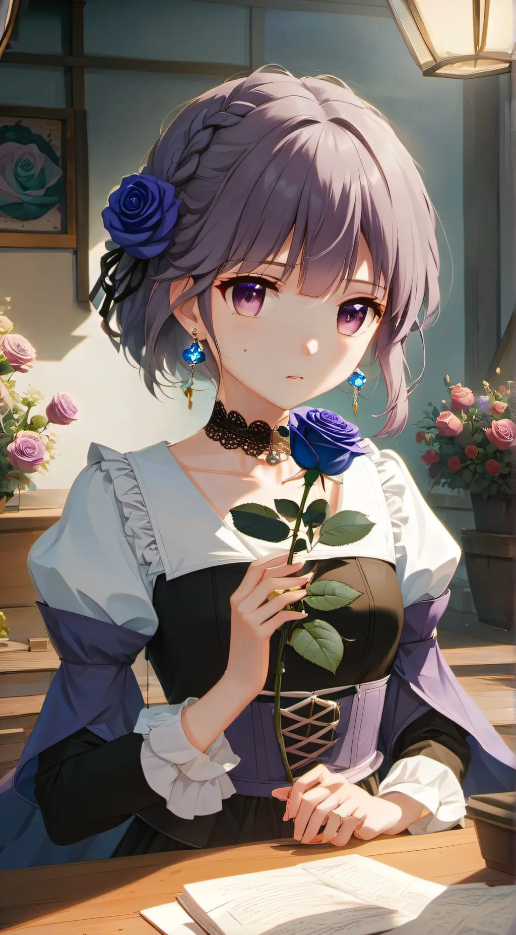 ai character: Flower background