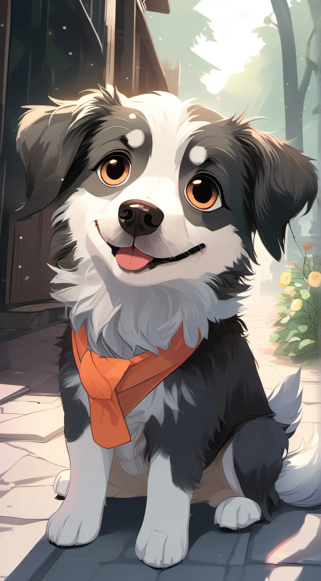 ai character: cute dog background