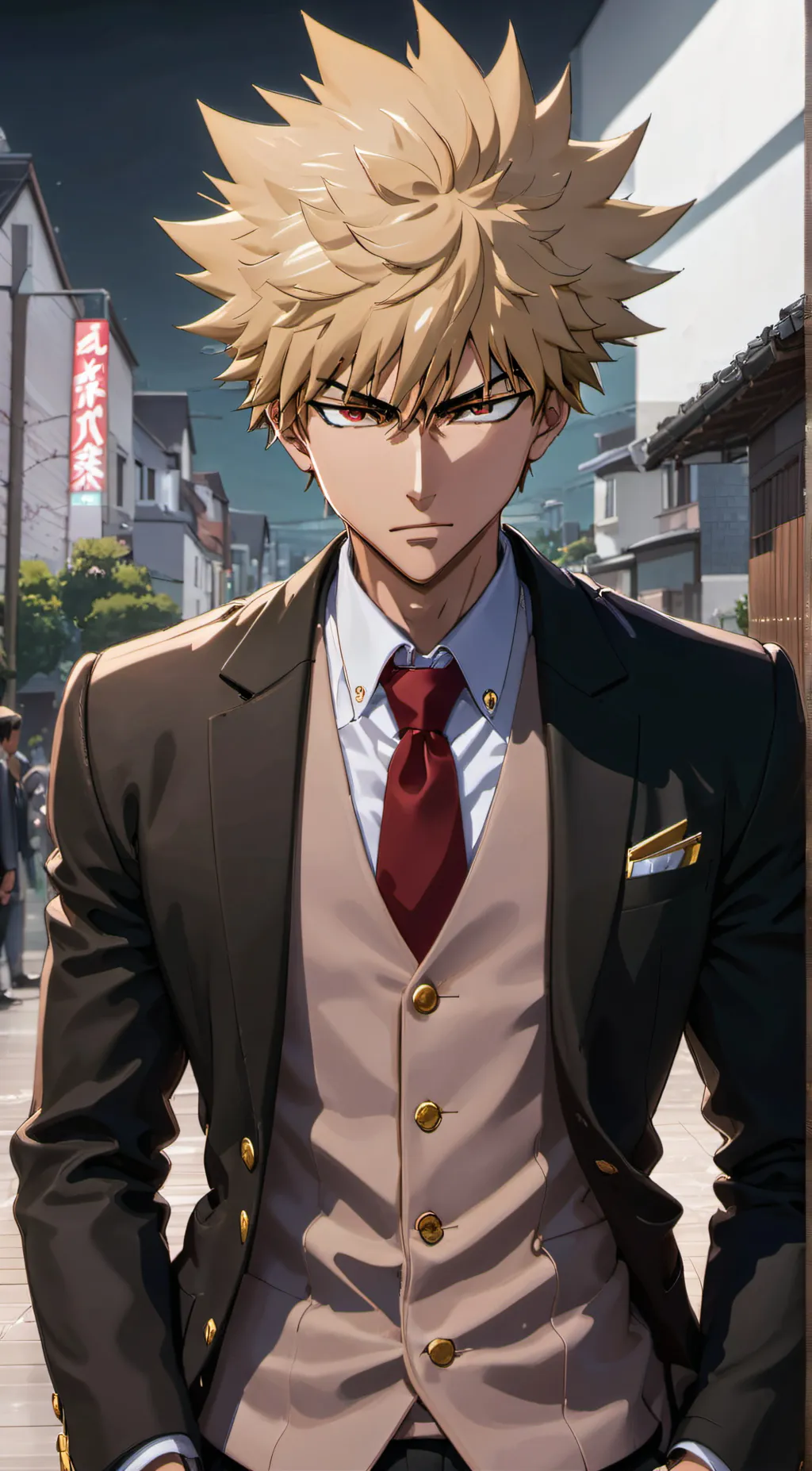 ai character: bakugo  background