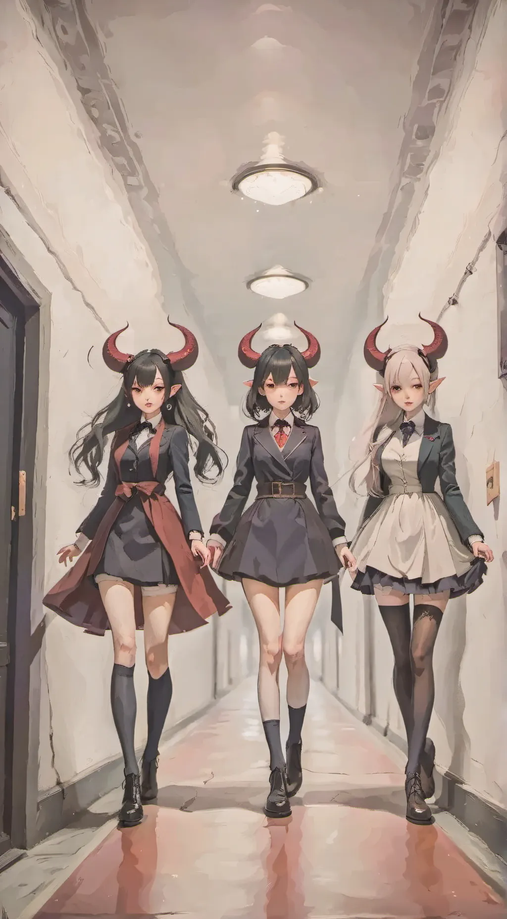 ai character: the girl demonds background