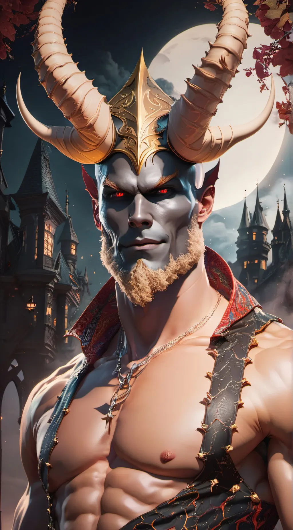 ai character: Demon chad background