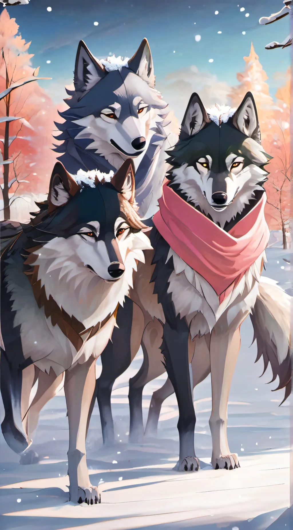 ai character: 3 wolves background