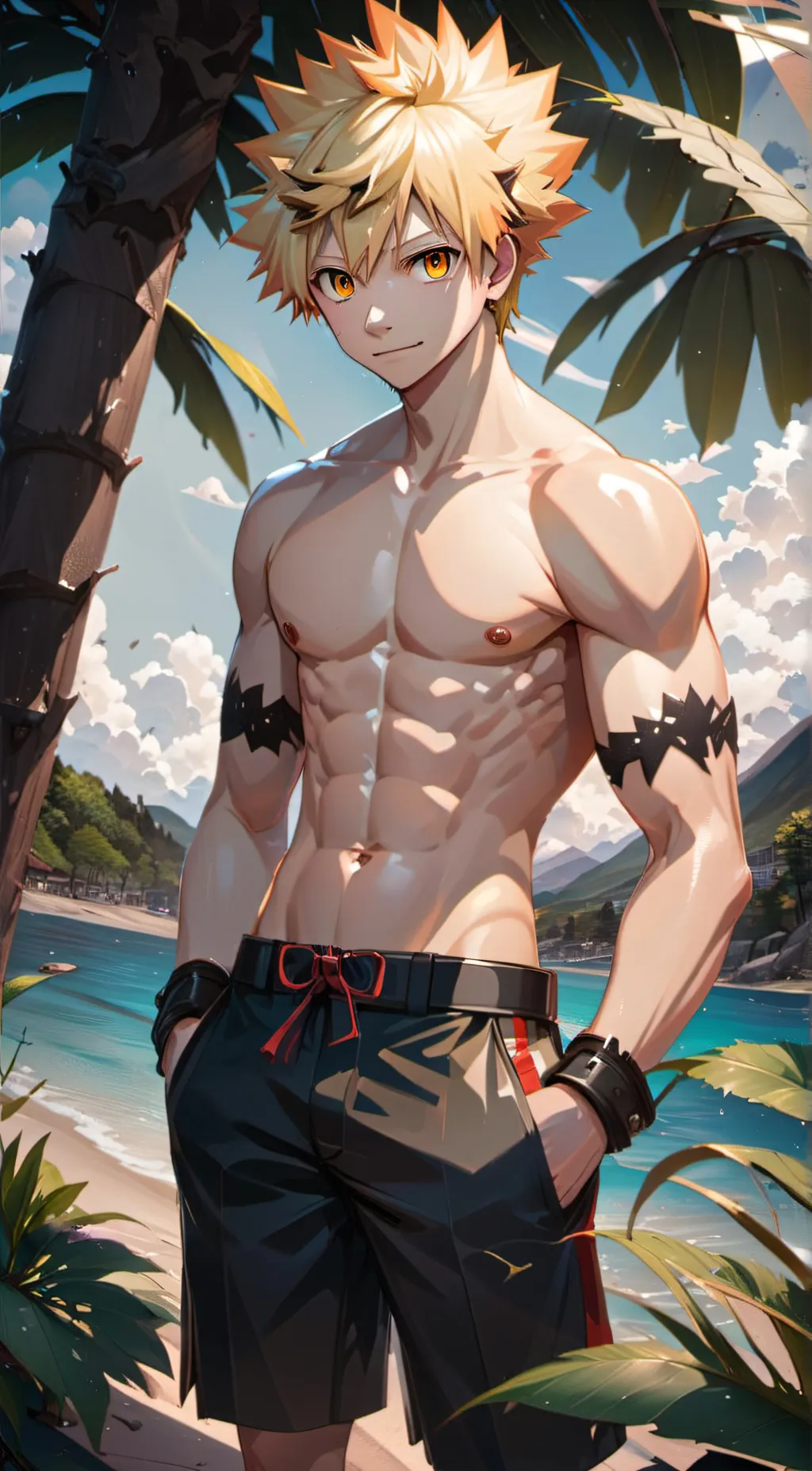 ai character: Katsuki Bakugo background
