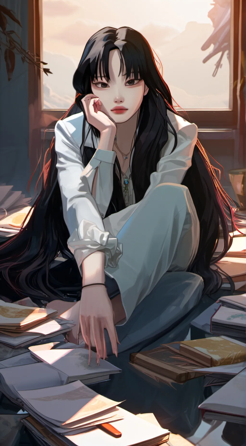 ai character: Sie background