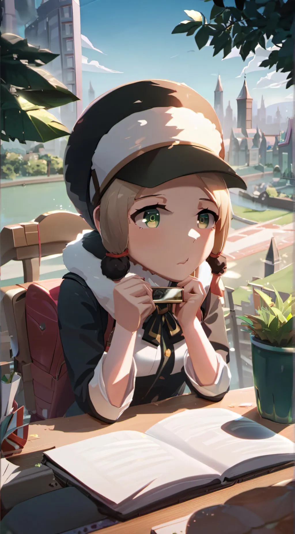 ai character: To cute background