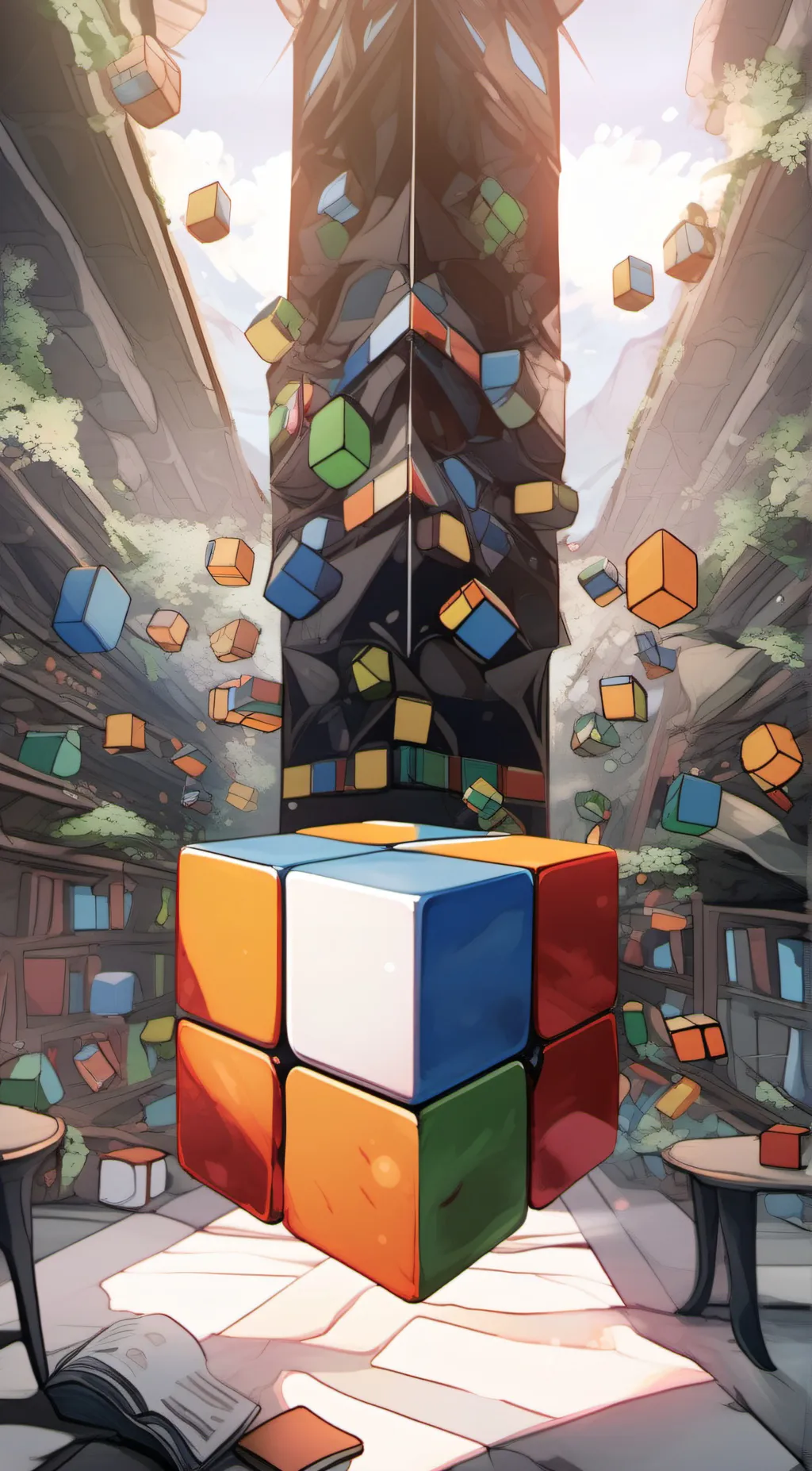 ai character: unsolved cube background