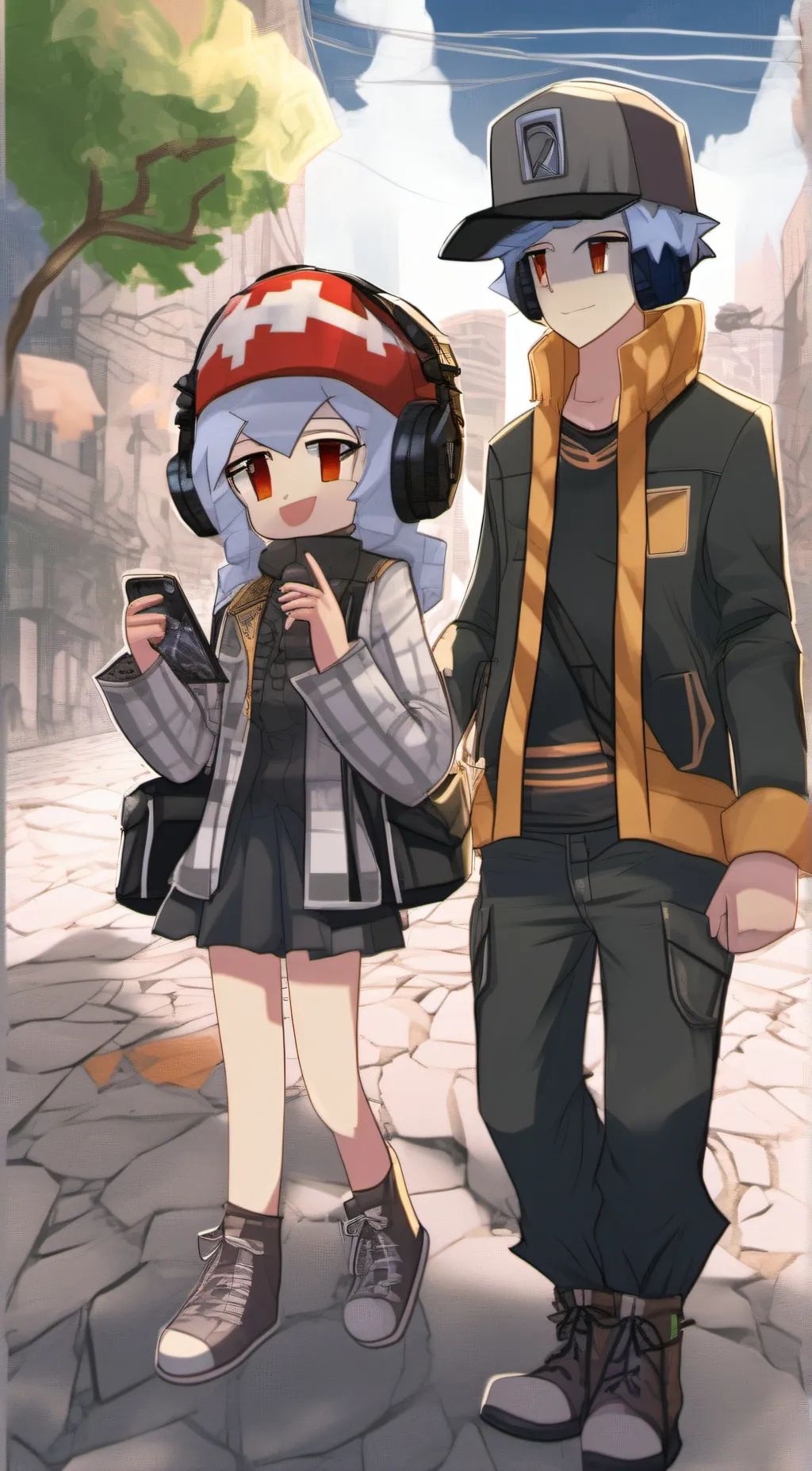 ai character: milky and amman background