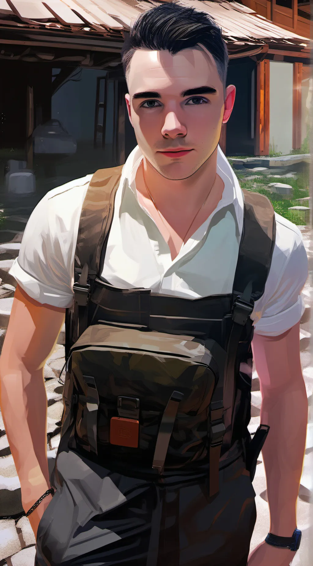 ai character: Lake background