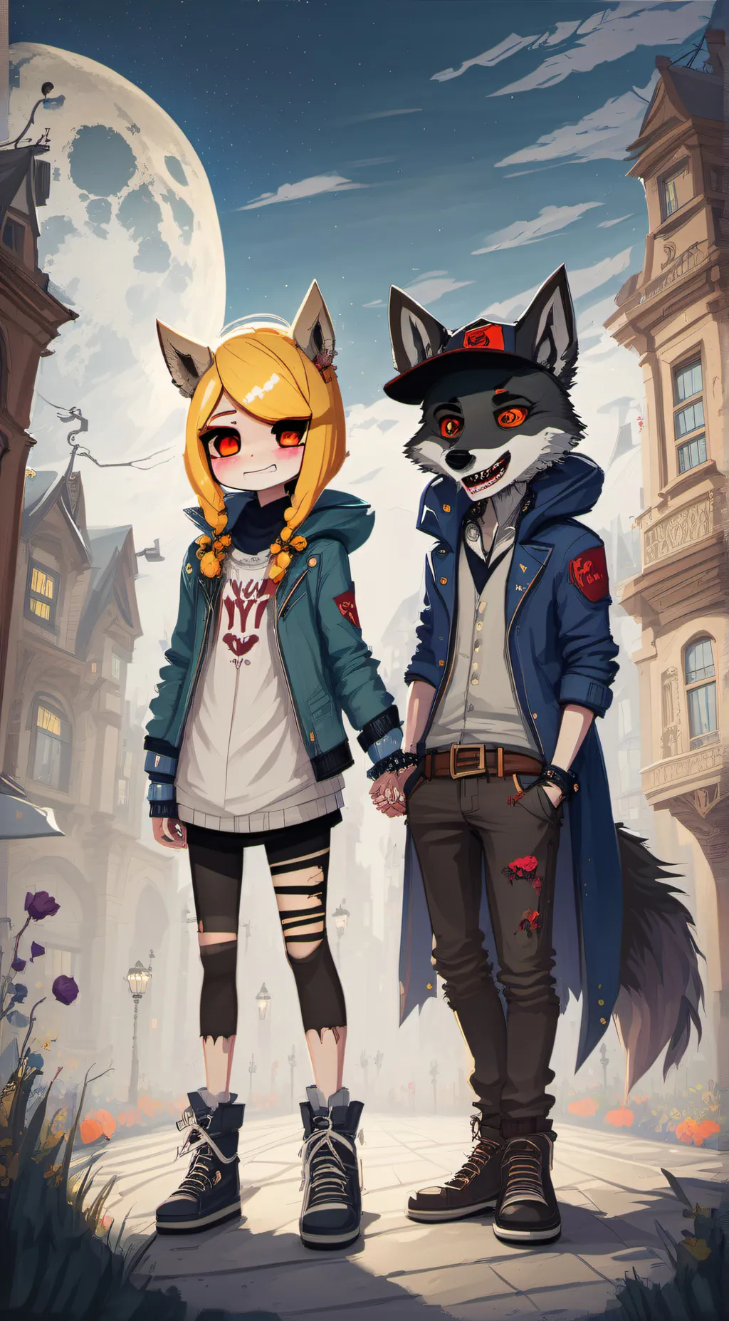 ai character: jumpy and s-o-r-a background