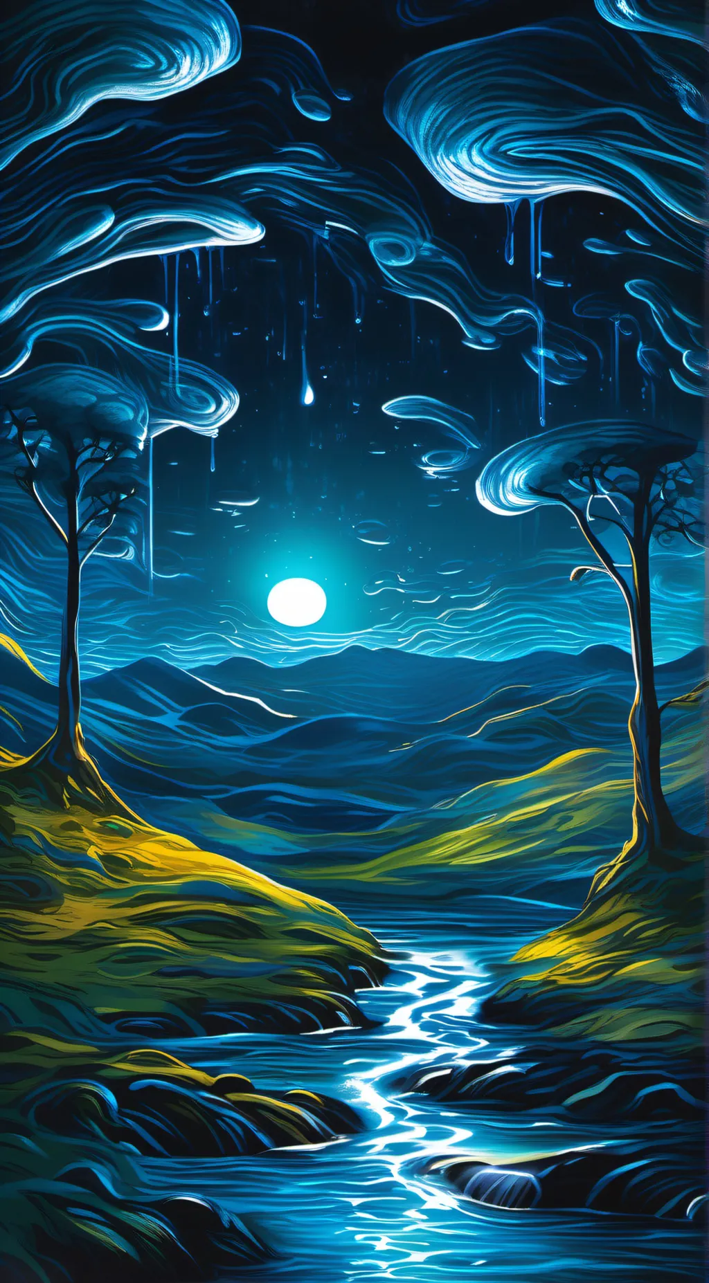 ai character: water background