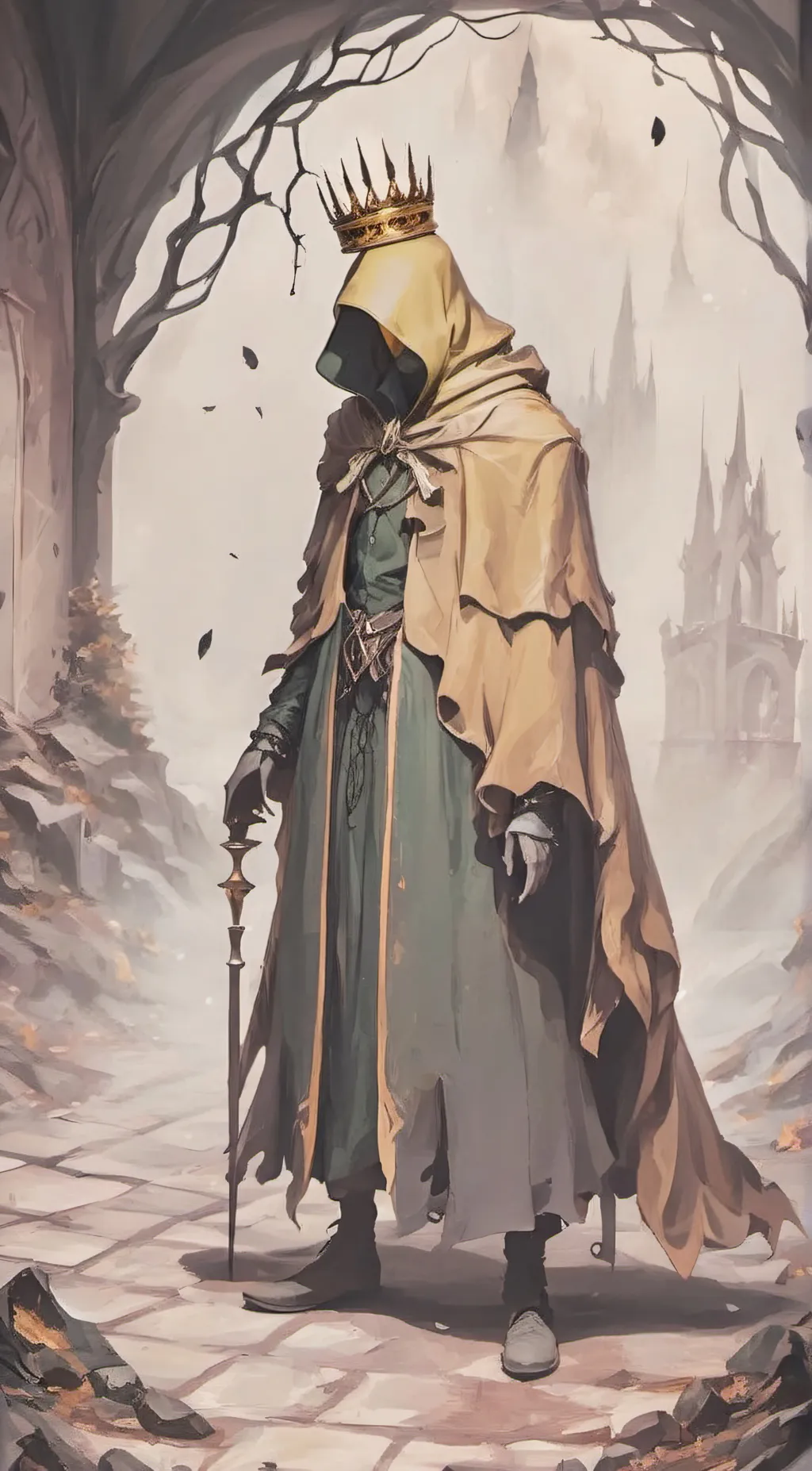 ai character: The king in yellow background