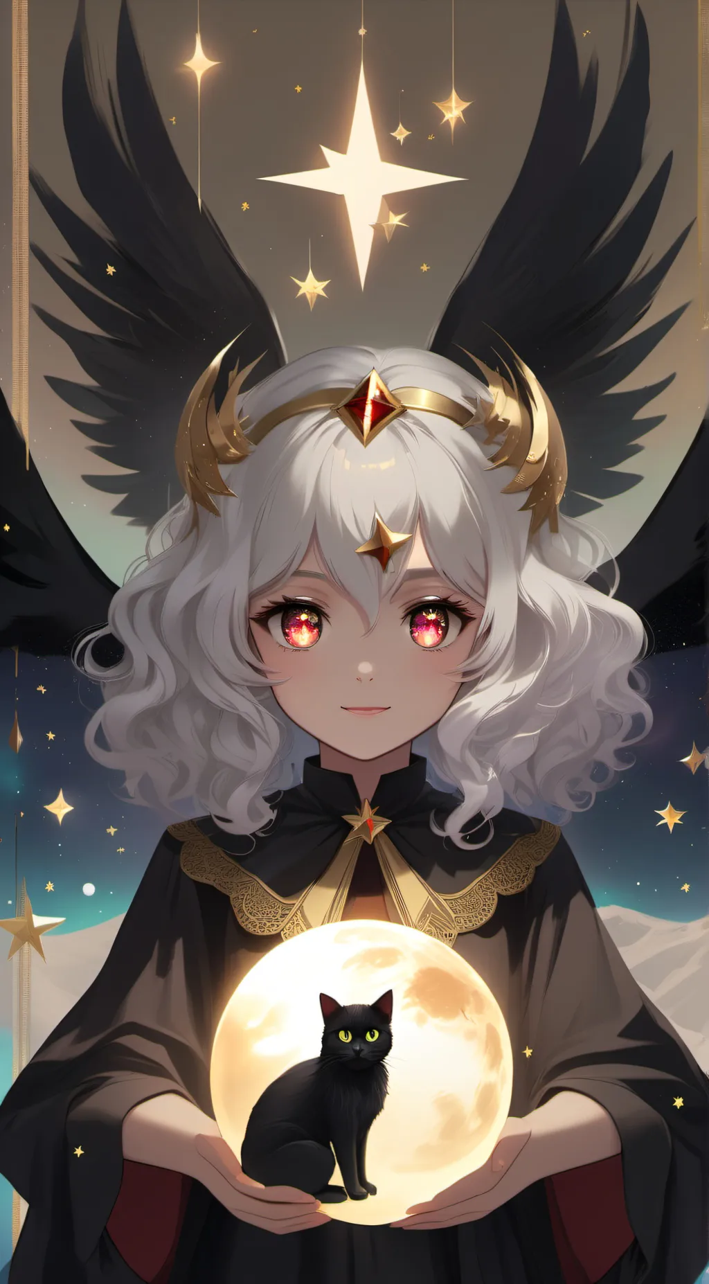 ai character: Moonlight background