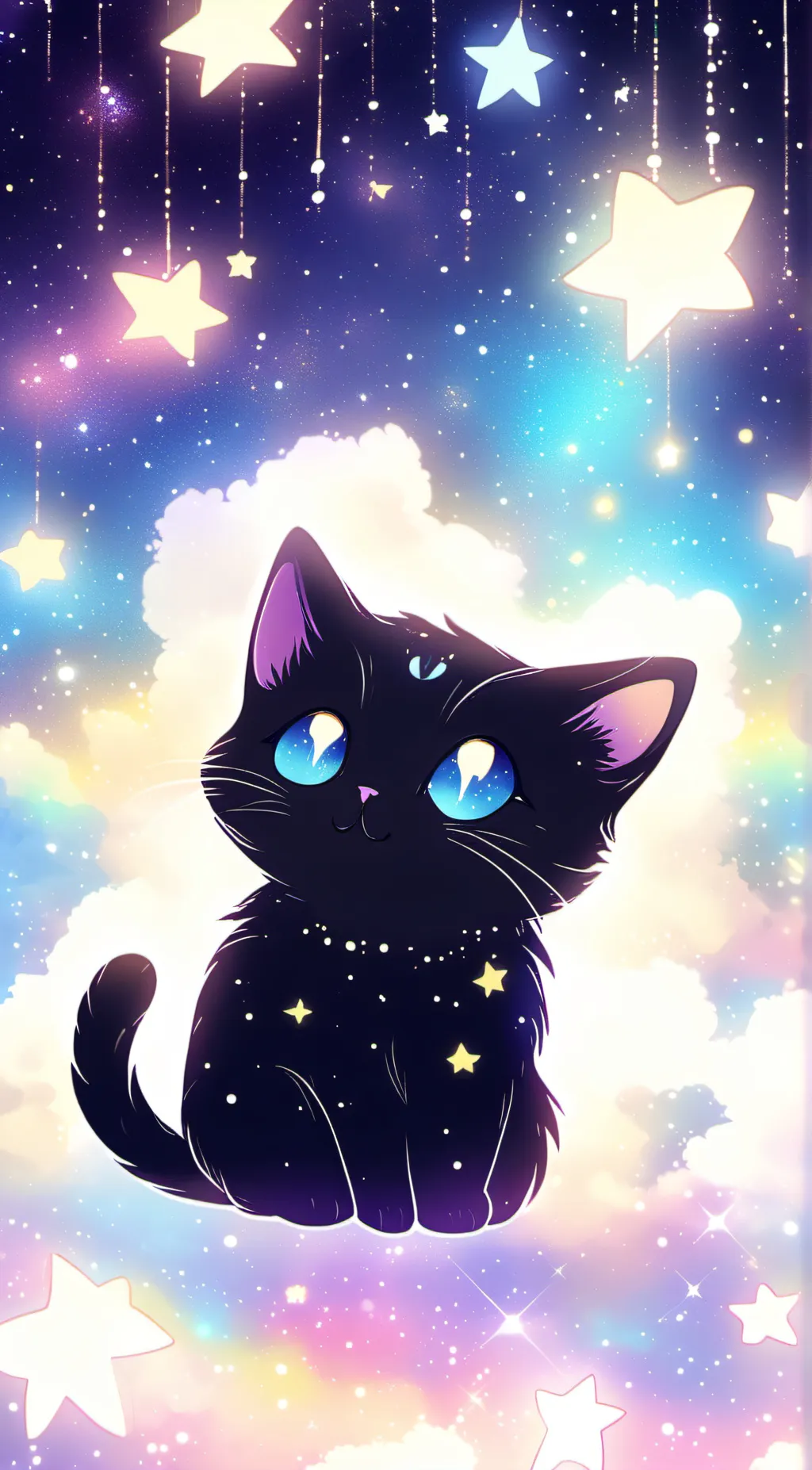 ai character: Galaxy kitty background