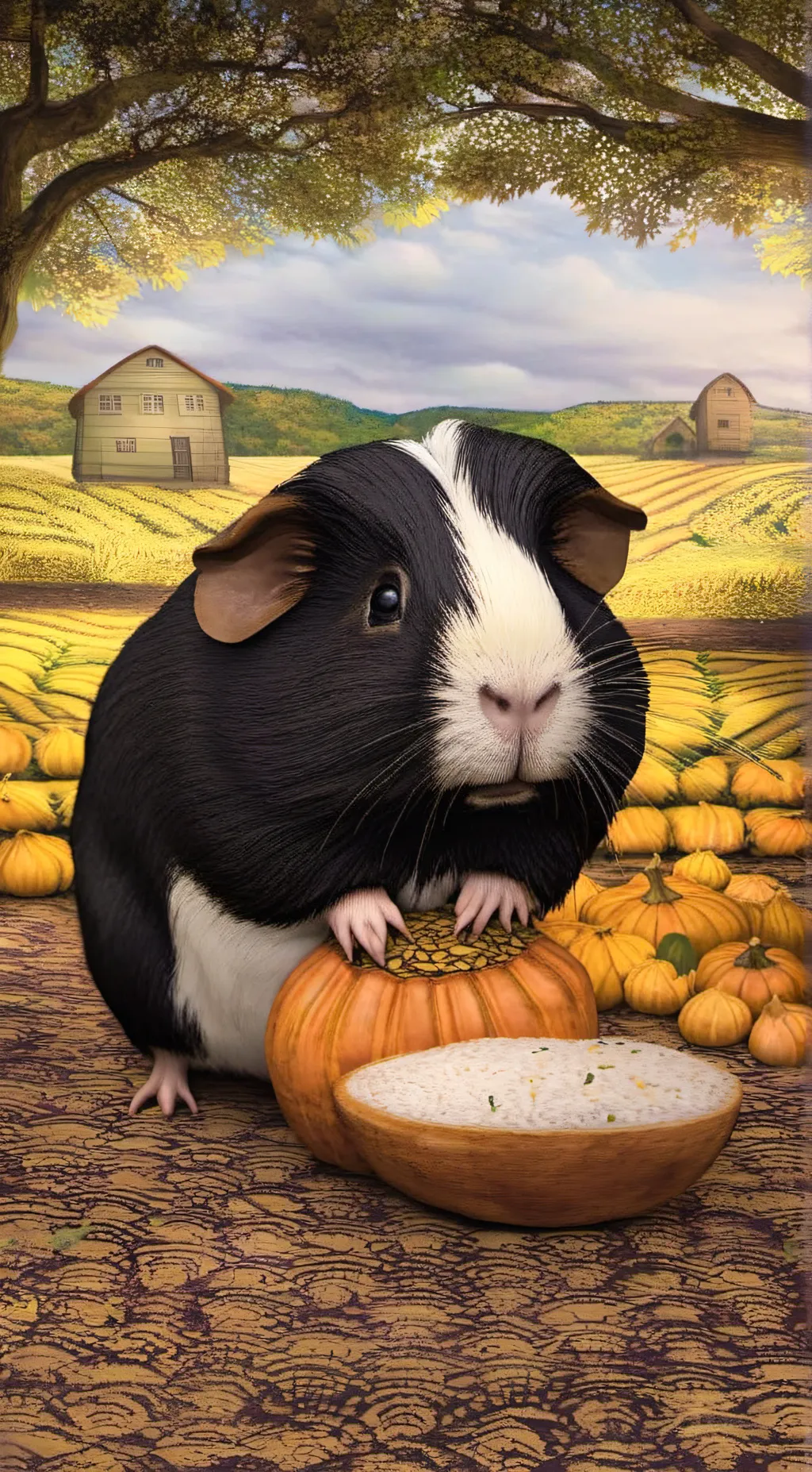 ai character: Autumn background