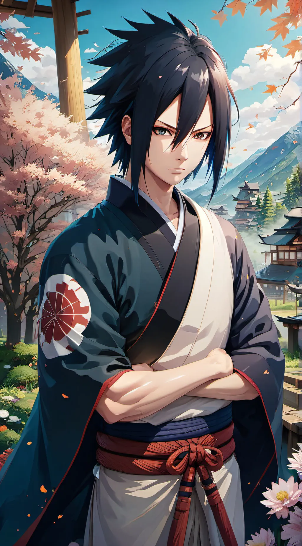 ai character: Sasuke  background