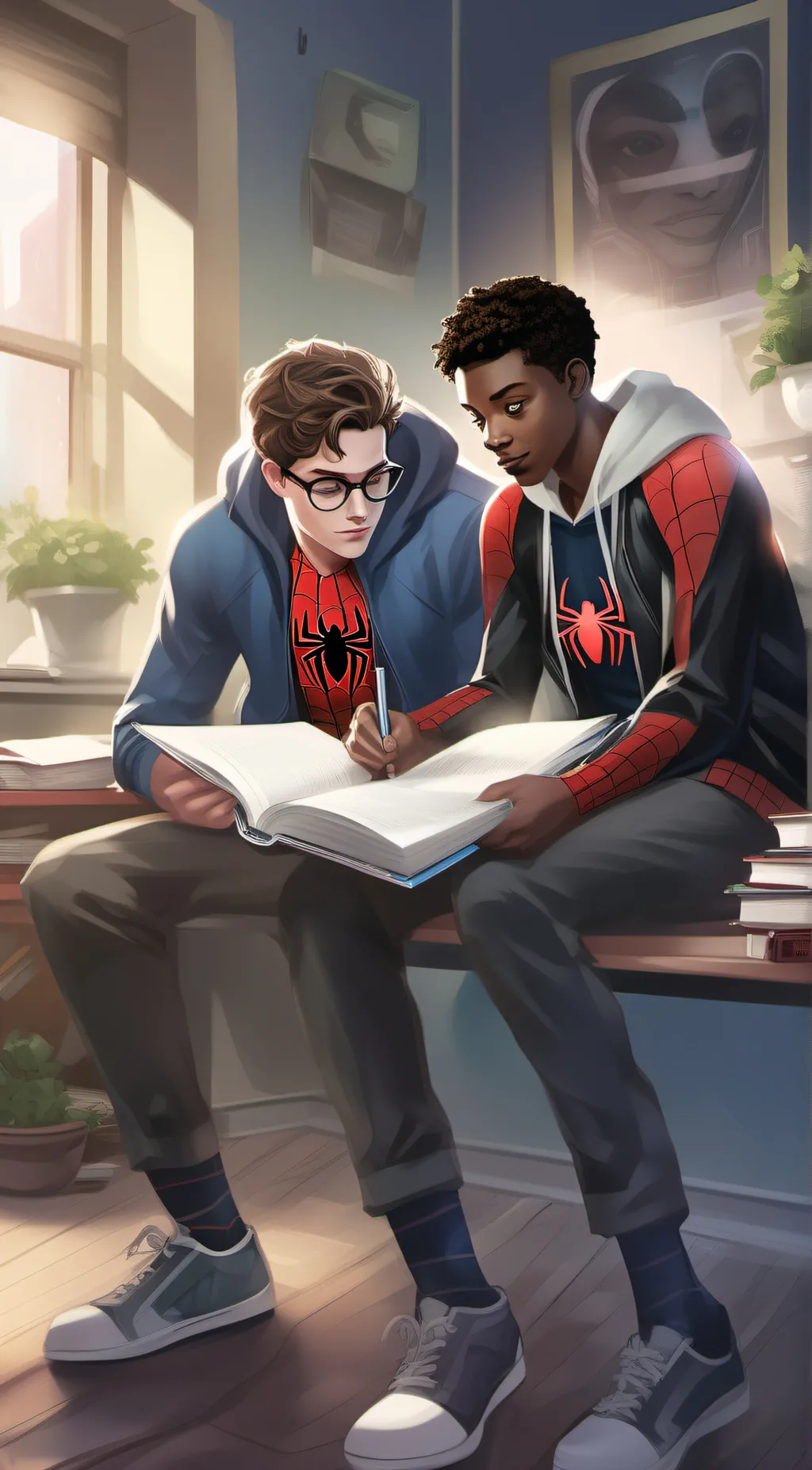 ai character: Miles&Peter background