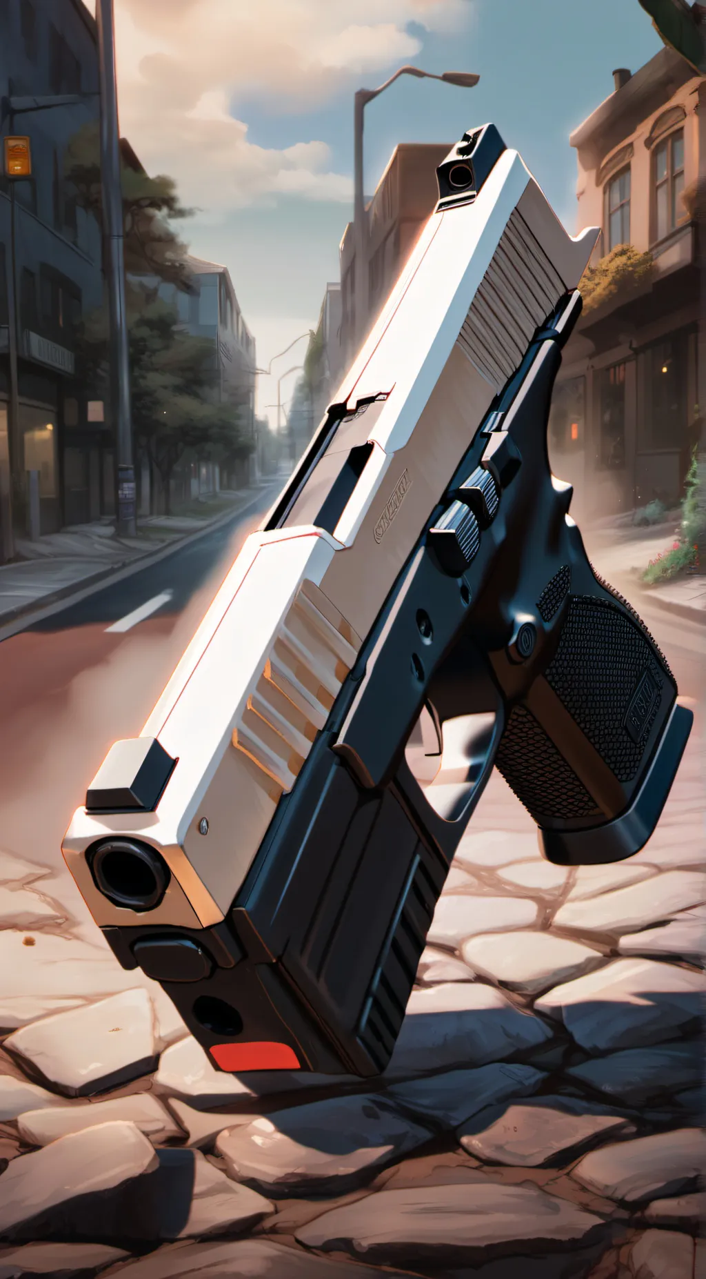 ai character: A gun background