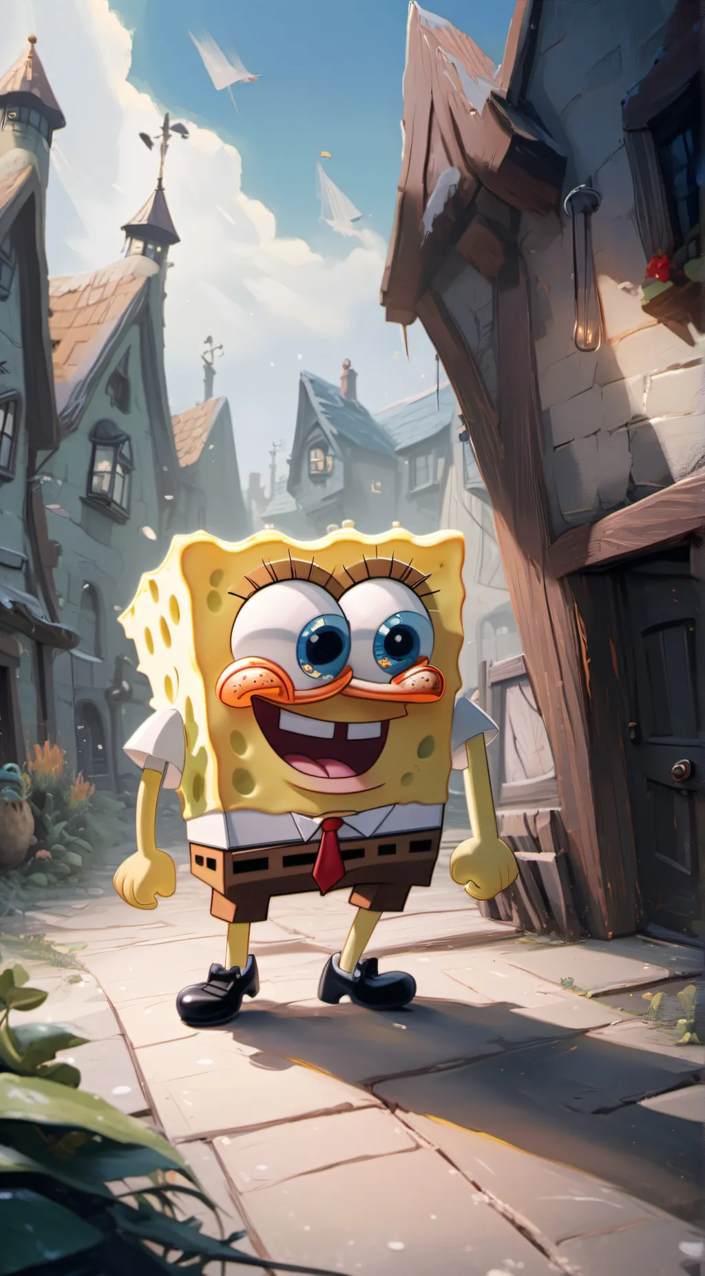 ai character: Spongebob background