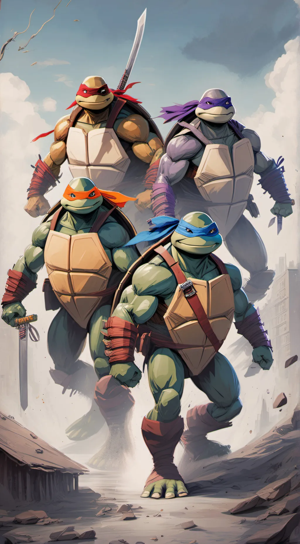 ai character: TMNT  background