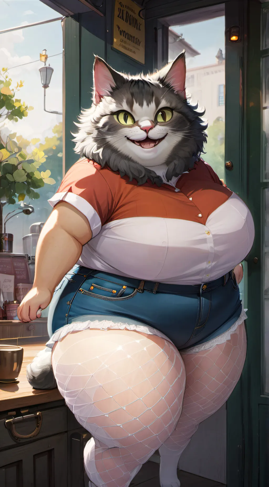 ai character: Cheshire  background