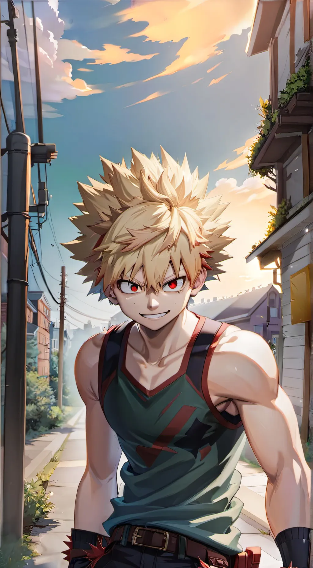 ai character: Katsuki Bakugo background