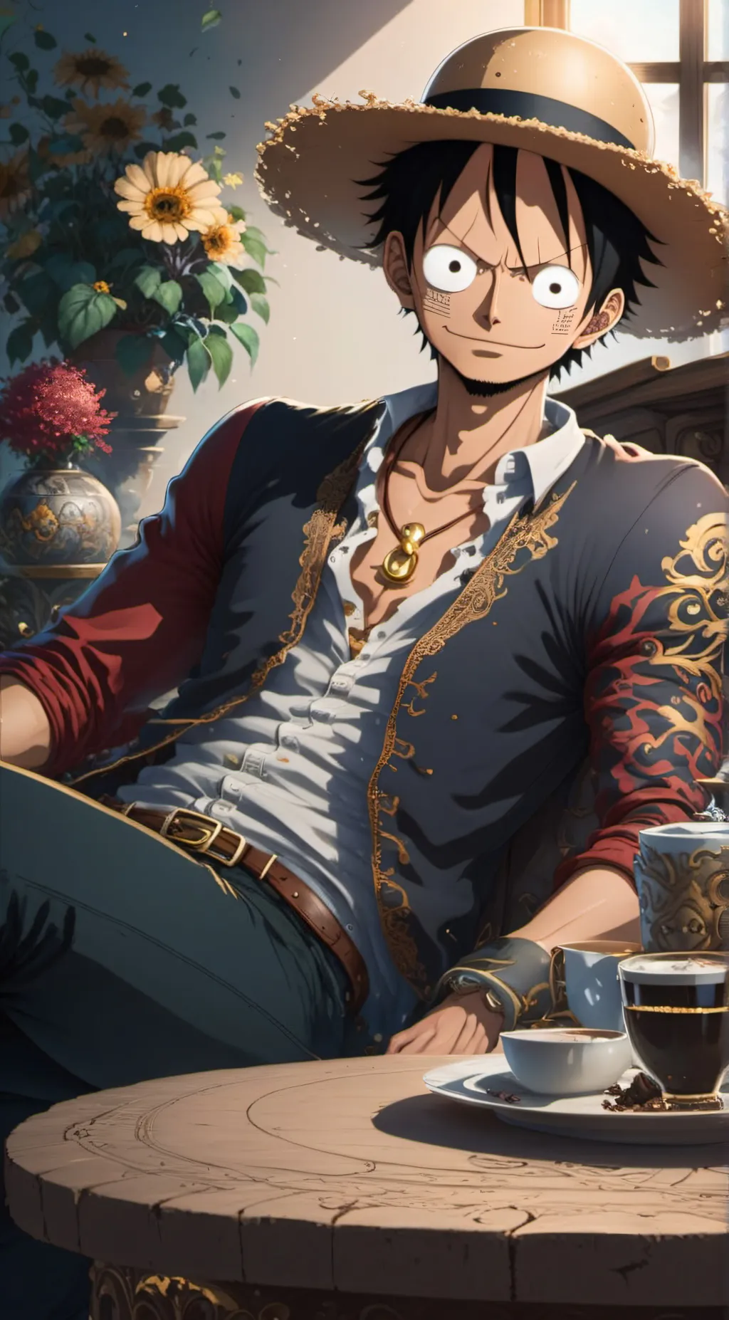 ai character: Luffy background