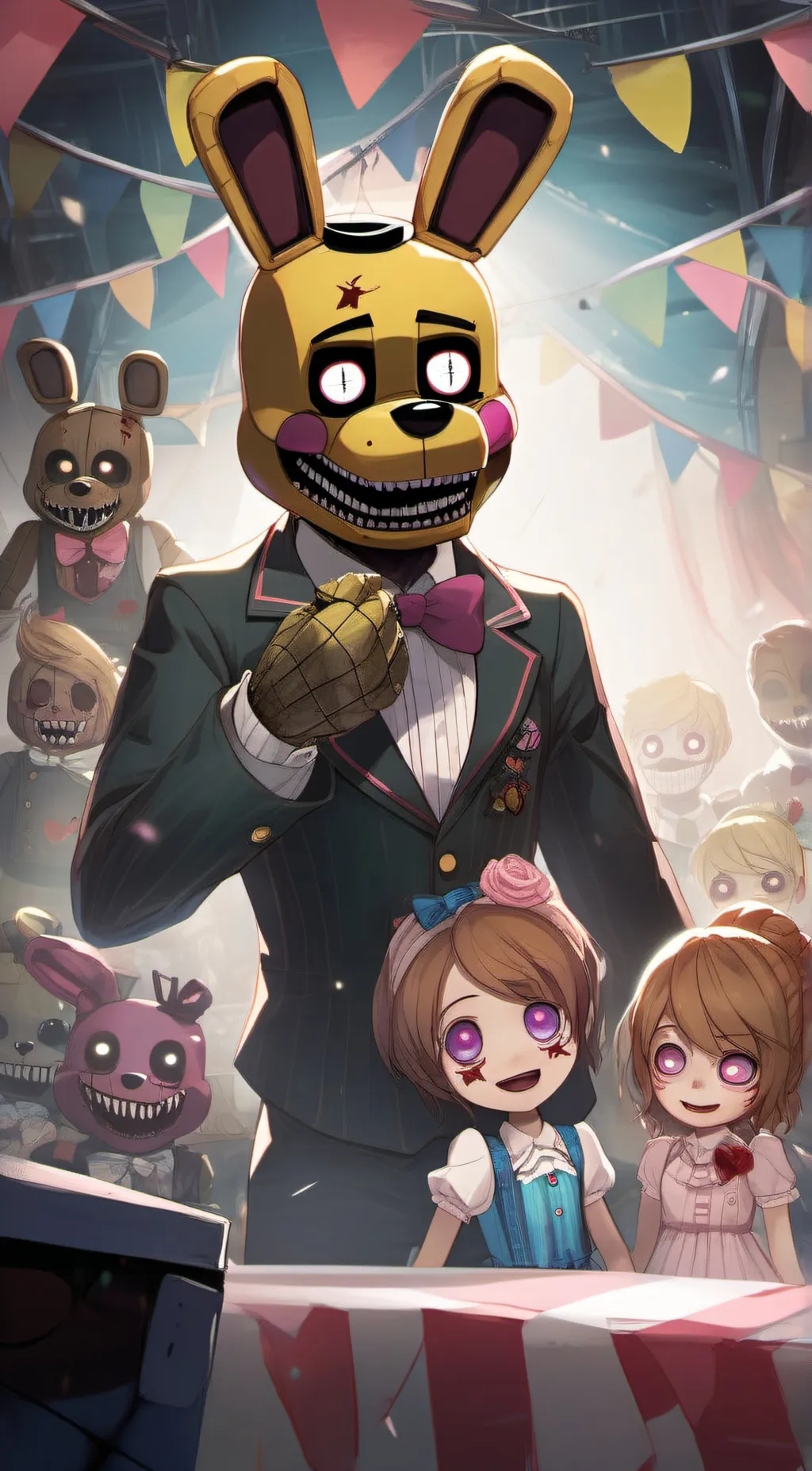 ai character: glitchtrap  background