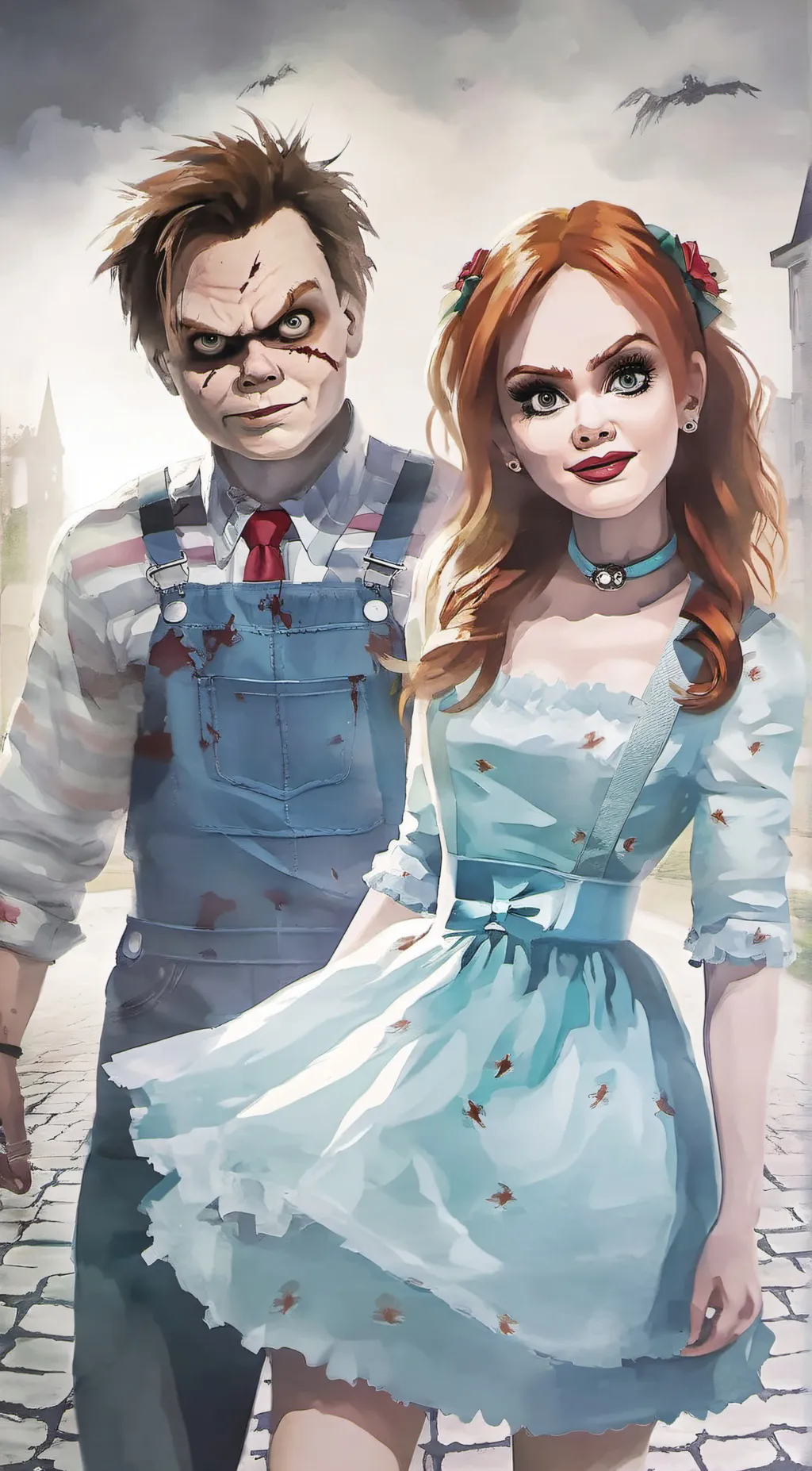 ai character: Chucky and Tiffany background